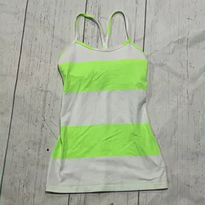 Lululemon green and white striped spaghetti strap shirt thumbnail 2