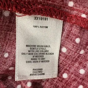 Melrose and Market Polka Dot Dress Women's X-Small Burgundy 3/4 Sleeve Drop Hem thumbnail 8