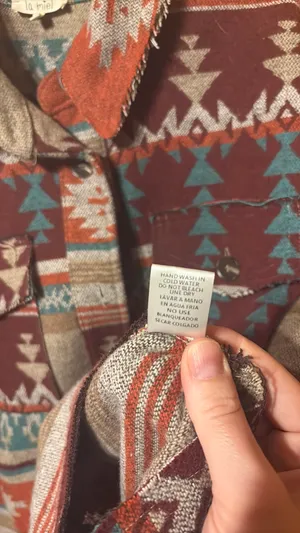 Le Miel Aztec Western rough-edge shirt jacket - L thumbnail 5