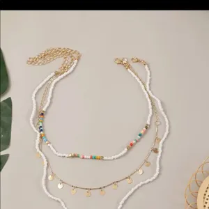 Beachy Bohemian Hippy seashell & pearl necklace set thumbnail 5