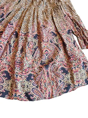 Maeve Anthropologie Milou Dress Cheetah Boho Mixed Print Peasant Flowy Medium thumbnail 10