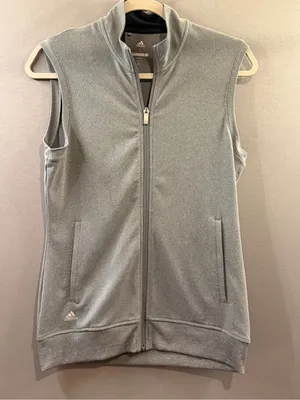 Adidas golf Women’s Gray Sleeveless Full-Zip Vest size small performance thumbnail 2