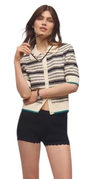 Maeve Anthropologie The Kinsley Collared Crop Cardigan Sweater - large thumbnail 1