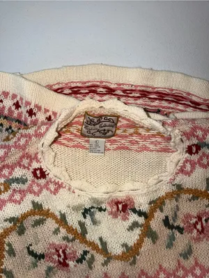 Pretty Vintage 90s Heirloom Collectible Ramie Cotton Tunic Sweater thumbnail 4