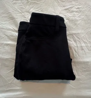 LC Lauren Conrad Black high-wasted straight-leg work pants thumbnail 1