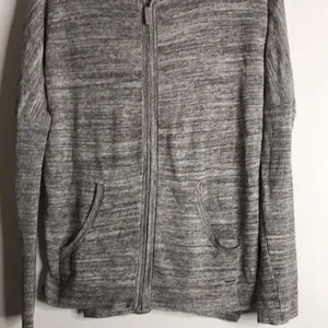 Ugg ladies gray lightweight zip up jacket with hoodie size small thumbnail 3