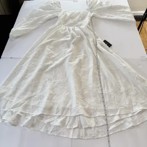 NWT Lulus Flirtatious Nature White Floral Jacquard Lace Up Midi Dress Size LARGE thumbnail 12