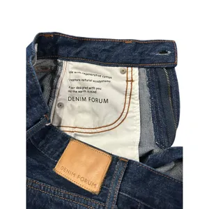 Denim Forum The Farrah Hi-Rise Wide Leg Jeans Dark Indigo Blue Dark Academia thumbnail 5