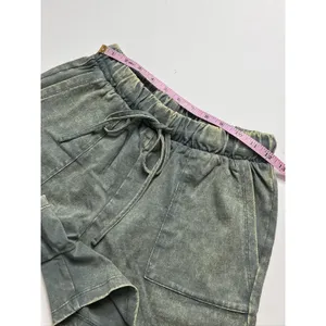 Zenana Acid Wash T-Shirt & Shorts Matching Set Small Dark Green Cotton Lounge thumbnail 13