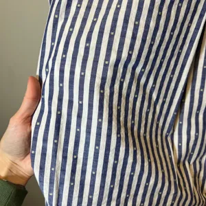 Grayson The Hero Blue White Striped Dobby Dot Button Down Shirt Size 03 M thumbnail 11