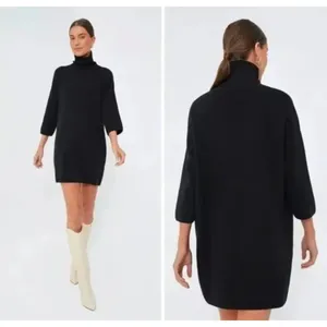 Pomander Place Noir Vivianne Black Turtleneck Knit Dress Tunic‎ Shimmer Small thumbnail 2