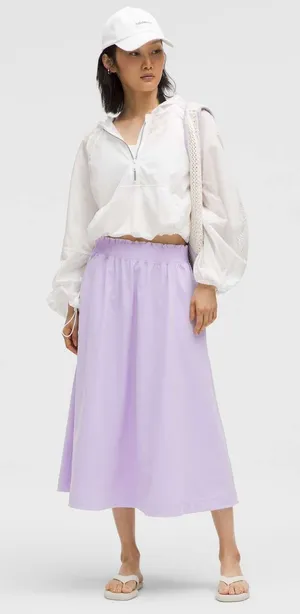 Lululemon Large Stretch Woven Ruffle-Waist Midi Skirt thumbnail 1