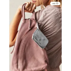 Free People Easy Eyes Leather Metallic Mauve Coin Pocket Mini Wallet Purse Charm thumbnail 6