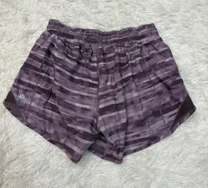 lululemon hotty hot Purple Striped Women's Running Shorts thumbnail 1