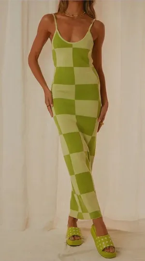 Knit Maxi Dress Green thumbnail 1