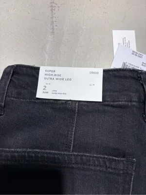 American Eagle NWT super high rise ultra Wide Leg Jeans rocker Black 2 long thumbnail 8