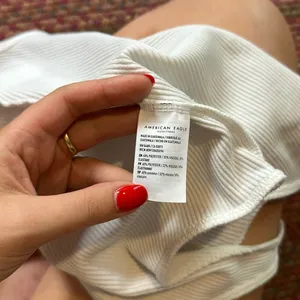 American Eagle White Ribbed Tank Bodysuit One Piece thumbnail 2