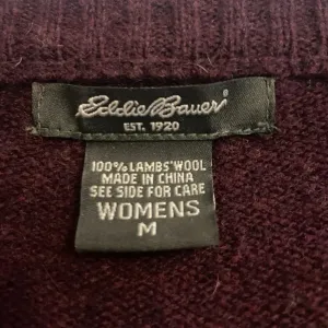 Eddie‎ Bauer Women's Wool Sweater Burgundy Fair Isle Nordic Size M Y2K Preppy thumbnail 6