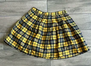Plaid pleated skirt Yellow Size M thumbnail 1