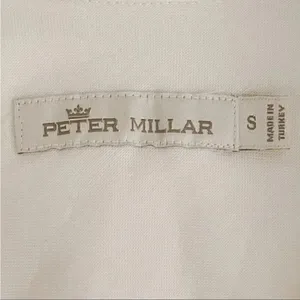 Peter Millar Stretch Woven Button-Up White Classic Fit Roll Up Sleeves Sz S thumbnail 6