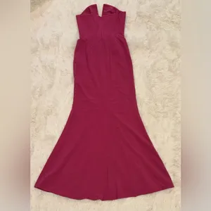 NWOT Dress the Population Fernanda Strapless Evening Gown sz S hibiscus pink thumbnail 8