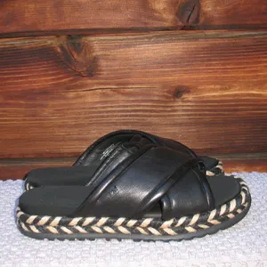 Tory Burch Leather CRISSCROSS ESPADRILLE SLIDE thumbnail 4