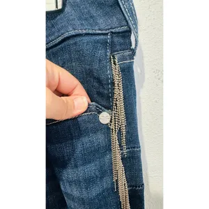 ARIAT R.E.A.L. Denim Dark Wash Silver Fringe Accent Side High Rise Flare Jeans thumbnail 11