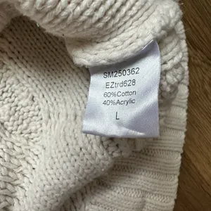 Women's Fisherman Cable Knit Heritage Sweater Cream Size Large thumbnail 5