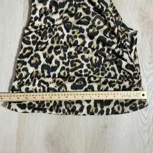 Mixed Threads Leopard Print‎ Ruched Halter Top Scarf Bandana Top Women XL thumbnail 3