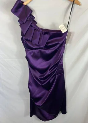 NWT Josh & Jazz Satin One Shoulder Ruched Formal Dress Size 11/12 thumbnail 1