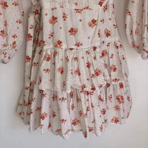 Maia Bergman Floral Ines Pink Floral Mini Wrap Dress‎ in White thumbnail 6