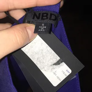 NBD blue high neck asymmetrical hem sleeveless date night minidress thumbnail 3