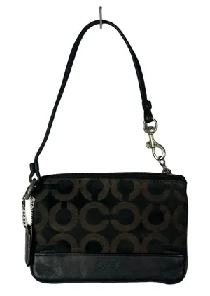 Coach Black Y2K‎ C Logo Leather Fabric Wristlet thumbnail 1