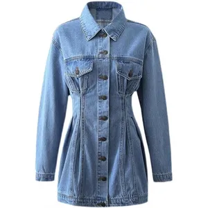 Nicepark Light Wash Denim Mini Dress Button Front Cinched Waist fits xxs NEW‎ thumbnail 2