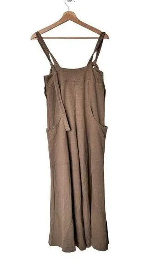 Free People beach romper sleeveless wide leg brown jumpsuit Small thumbnail 1