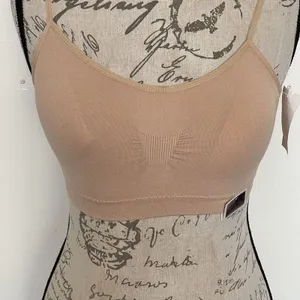 Rene Rofe Nude Padded Bra Size Small Sports Pleated Stretch Activewear Gym thumbnail 5