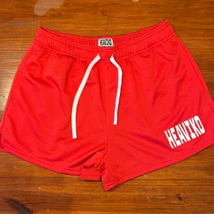 Women's Red Athletic Mesh Shorts with Drawstring Size M thumbnail 1