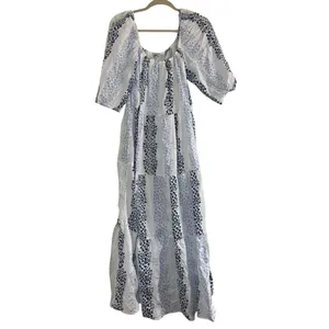 ✨ZARA Bloggers Favorite Printed & Embroidered blue white maxi Sz Medium dress✨ thumbnail 9