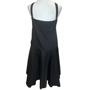 Lauren Ralph Lauren Black‎ Cotton Fit Flare Midi Dress 16 Square Neck Tiered thumbnail 2