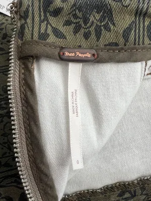 Free People NWT Sz 0(XS) Modern Femme Denim Mini Skirt Olive Black Floral thumbnail 7