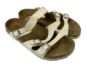 Birkenstock Birki's Sandals White three straps‎ with buckles EU 40 L9 M7 thumbnail 1