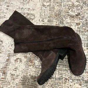 7 For All Mankind Over-the-Knee Suede Boots in Dark Brown thumbnail 5