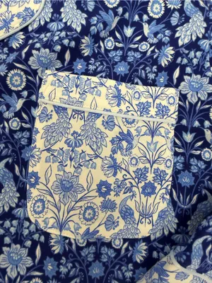 BedHead 3/4 Sleeve Classic PJ Set Bloomscape Blue Bird Floral Cropped Pajama Set thumbnail 8