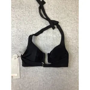 CALIA Women XS Pure Black U-Bar Halter Bikini Top‎ Swimwear WSA15203 NWT thumbnail 2