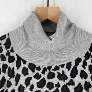 Lascana For Venus‎ Leopard Print Midi Sweater Dress Turtleneck Long Sleeve L thumbnail 4