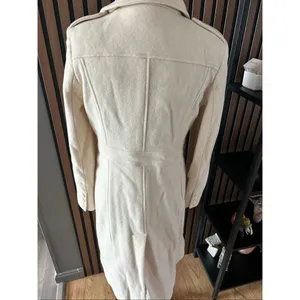 Kenneth Cole reaction cream colored military style wool coat size 6 pea coat thumbnail 4