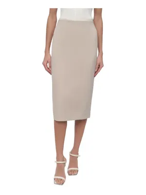 DKNY Womens Pull On Knit Pencil Skirt P2ANQM27 Pebble Brown L thumbnail 7