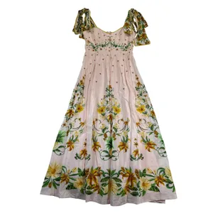 Farm Rio Botanical Beauty Pink Laces Cup‎ Midi Dress Floral Size M 334844 thumbnail 2