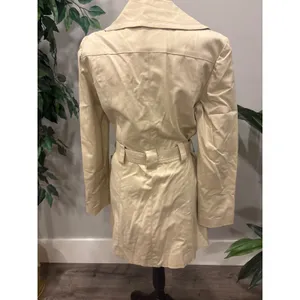 Kenneth Cole New‎ York Womens Beige Trench Coat Belted Double Breasted Size S thumbnail 4