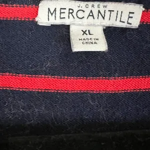 J Crew Mercantile Women's Sweater Navy Blue/Red Striped - Size XL thumbnail 3